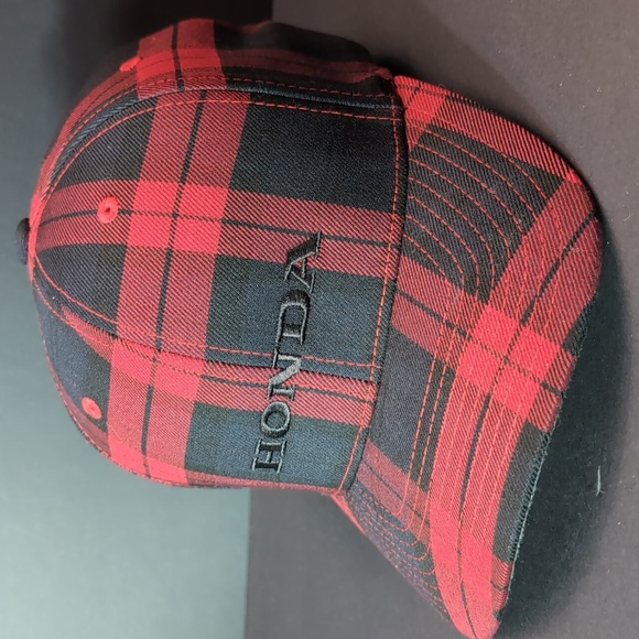 Flexfit,Honda Men's Black/Red Plaid Fitted Cap,L/XL. - Picture 1 of 8